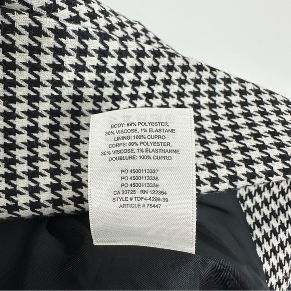 Aritzia Wilfred Houndstooth Double Breasted Margaux Blazer Jacket in Black White - Picture 9 of 9
